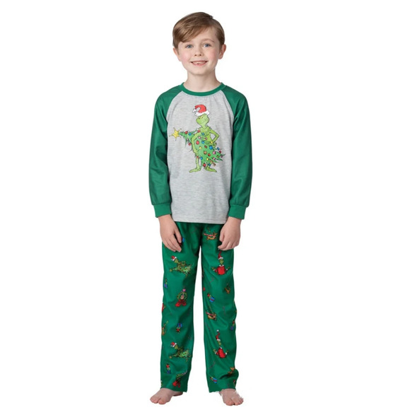 Pajama Village-Naughty Grinch Family Matching Christmas Pajamas - Picture 3 of 6